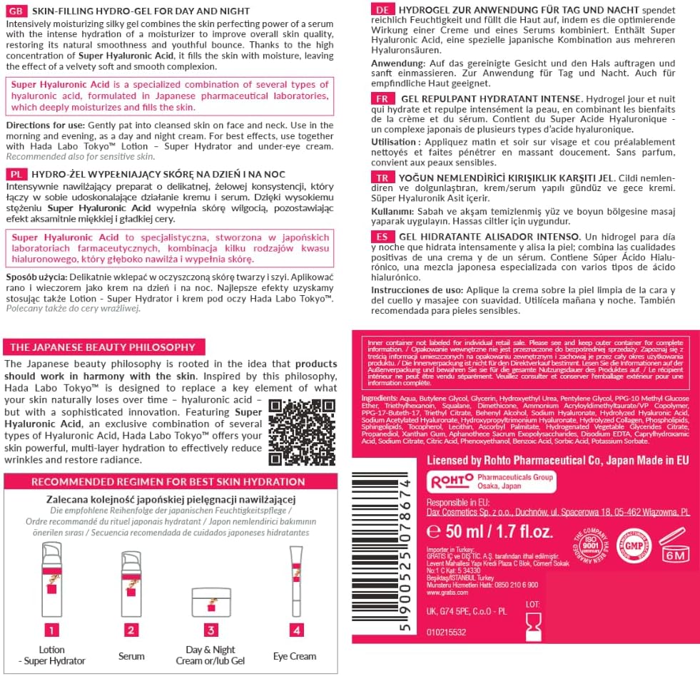 Hada Labo Tokyo Intense Hydrating Skin-Plumping Gel 50ml