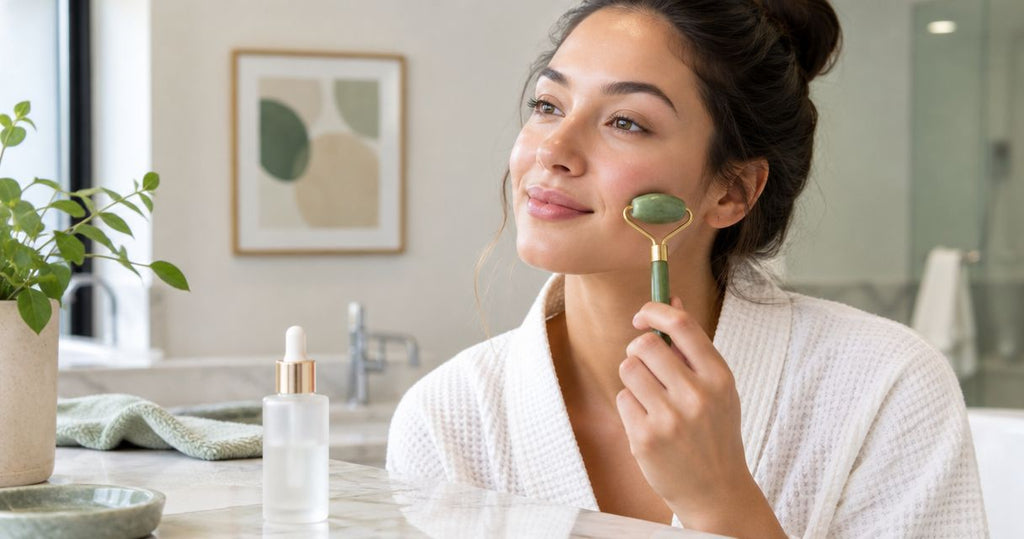 How to connect a jade roller to your hyaluronic acid serum routine