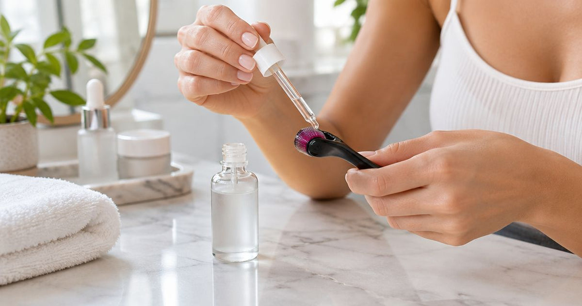 How to connect a derma roller to your hyaluronic acid serum routine