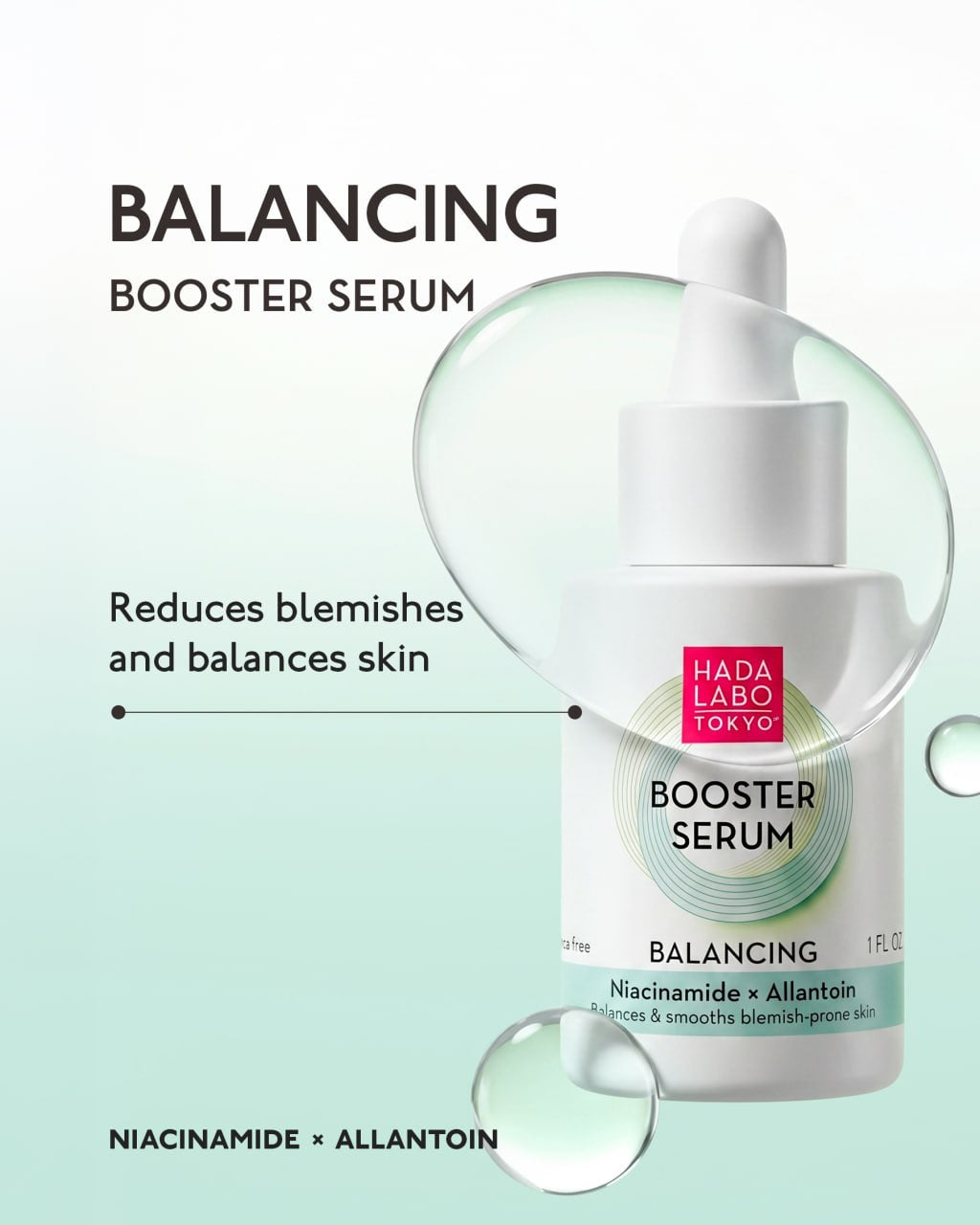 Hada Labo Tokyo Booster pomirjujoči serum z niacinamidom in alantoinom 30ml