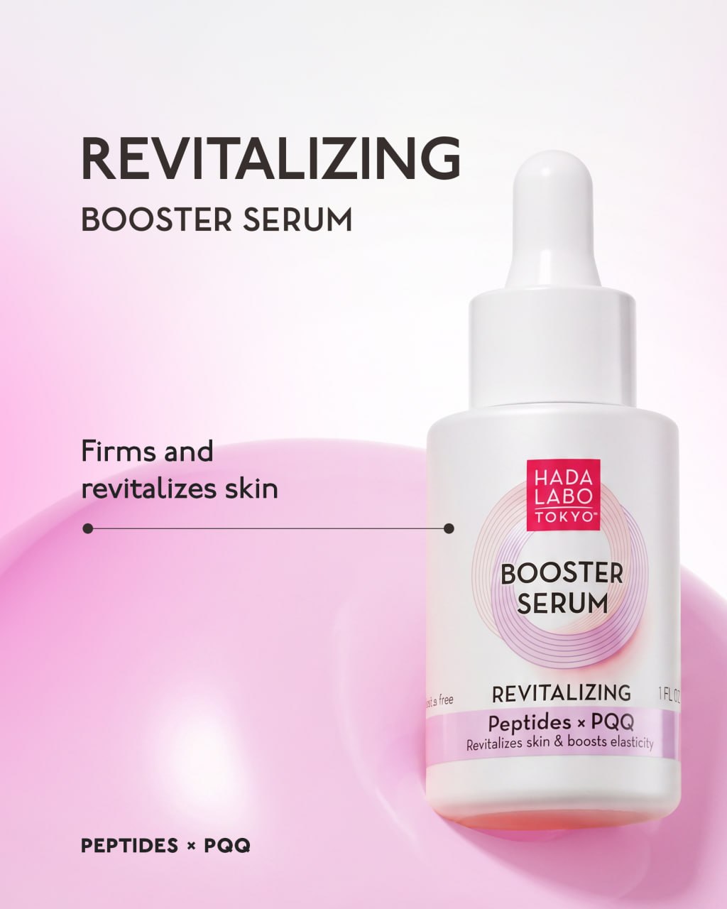 Hada Labo Tokyo Booster Serum za obnovo in učvrstitev kože s peptidi in PQQ 30ml
