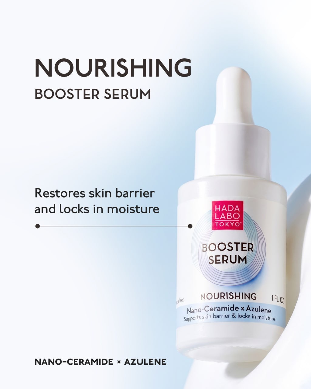 Hada Labo Tokyo Booster hranilni serum z nano-ceramidi in azulenom 30ml