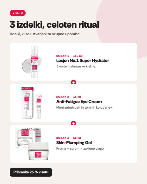 Hada Labo Tokyo Popoln ritual (losjon + gel + krema za oči)