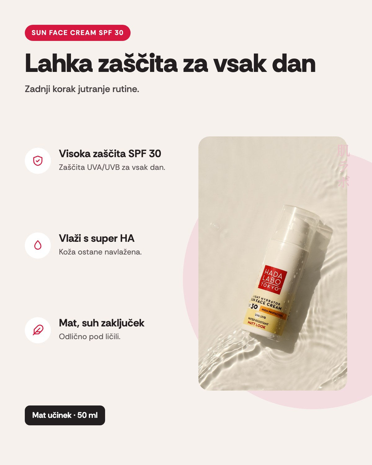 Face Sun Cream SPF 30 – prednosti