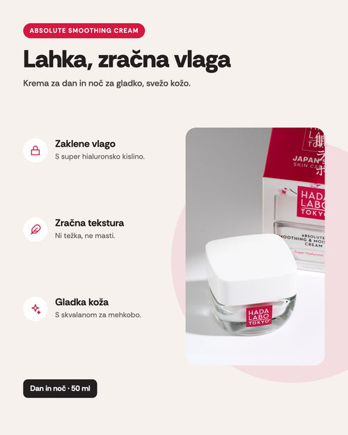 Hada Labo Tokyo dnevna in nočna vlažilna krema Absolute Smoothing &amp; Moisturizing Cream, 50 ml