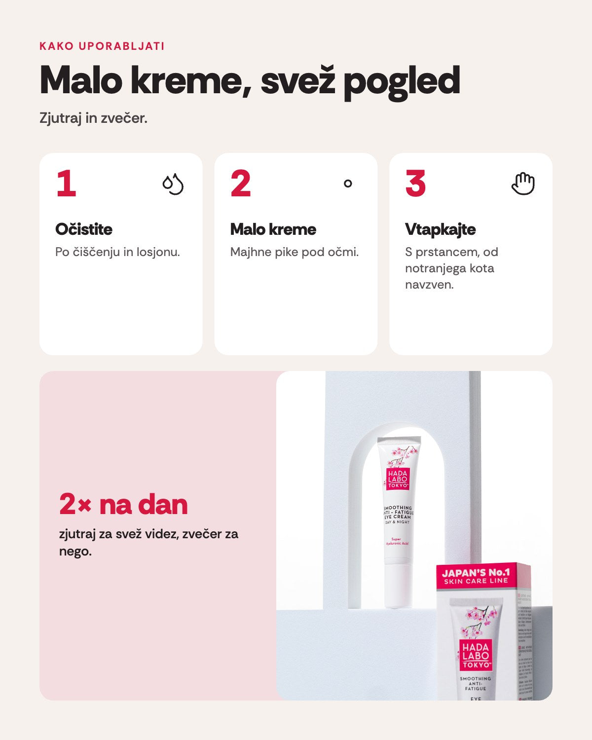 Hada Labo Tokyo Anti-Fatigue Eye – uporaba