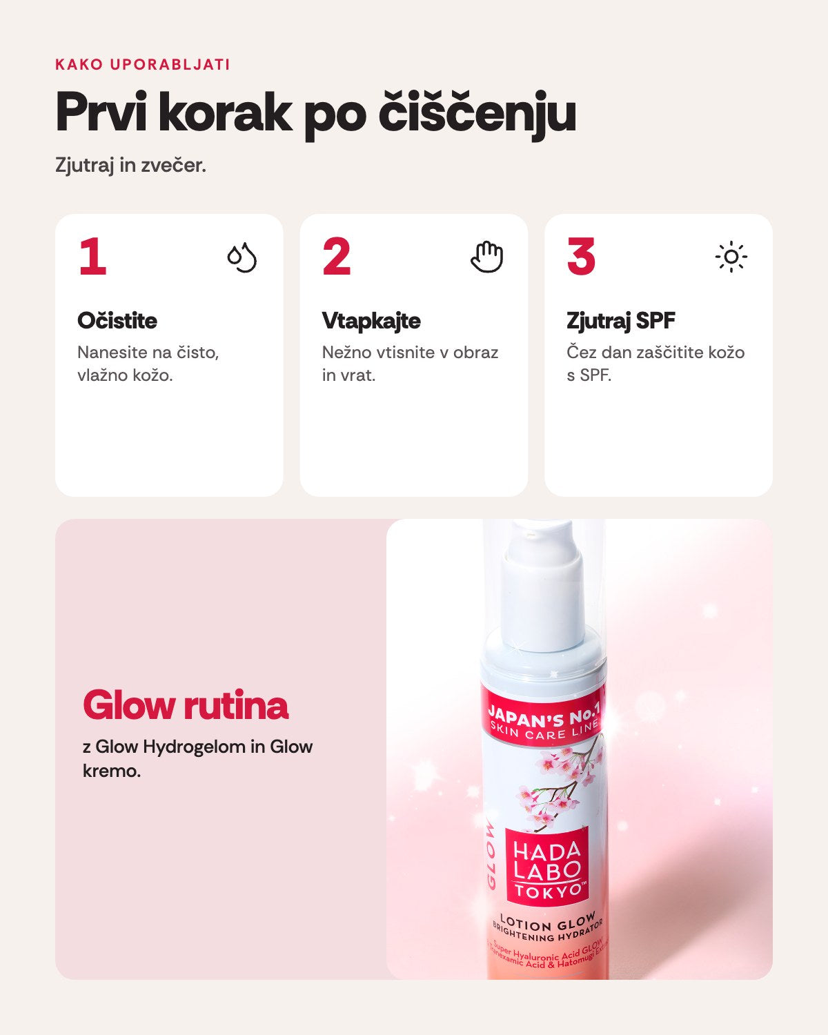 Hada Labo Tokyo Glow Lotion – uporaba
