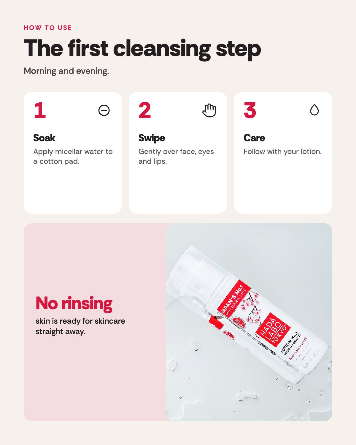 Hada Labo Tokyo Micellar – how to use