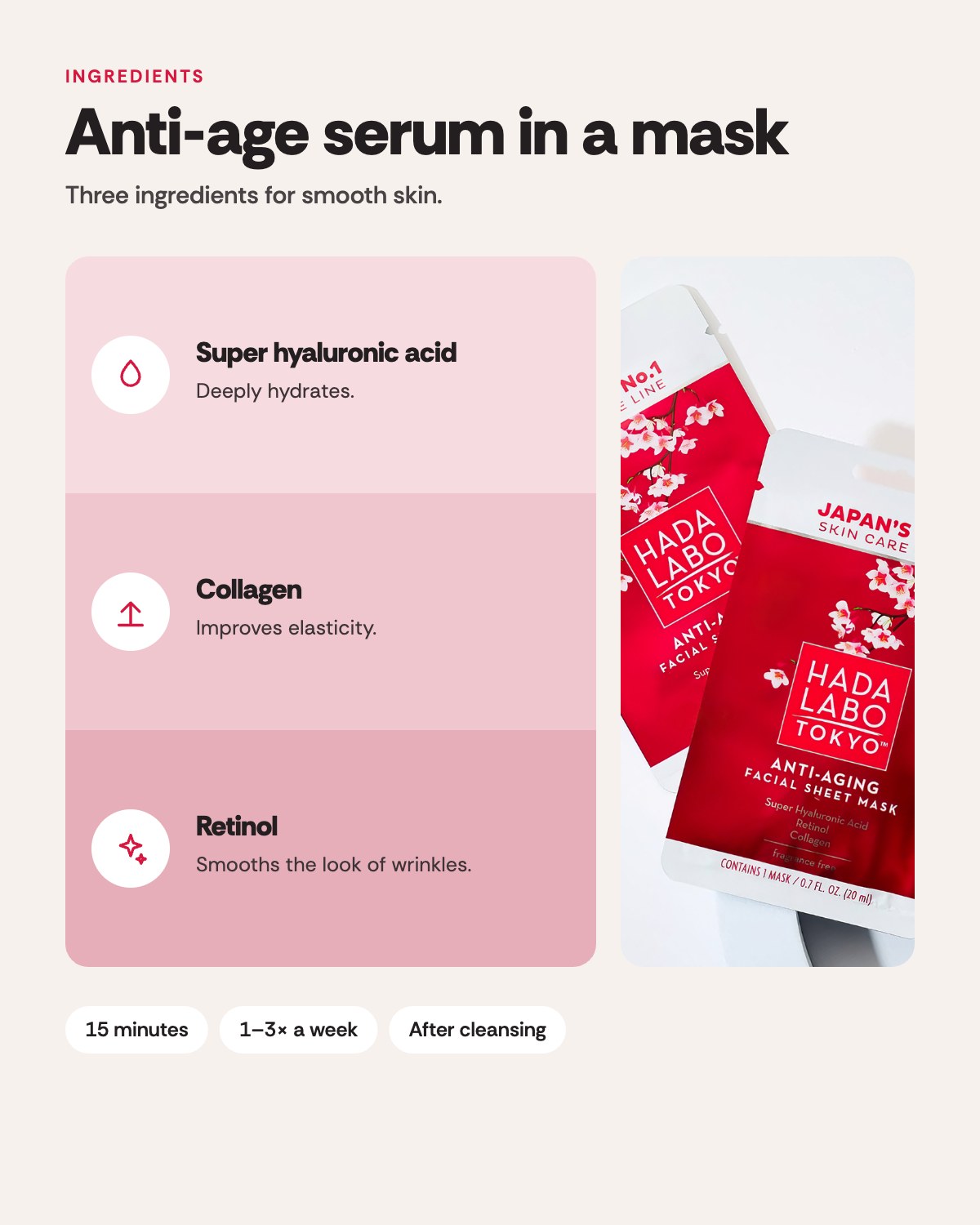 Hada Labo Tokyo Sheet Mask – ingredients