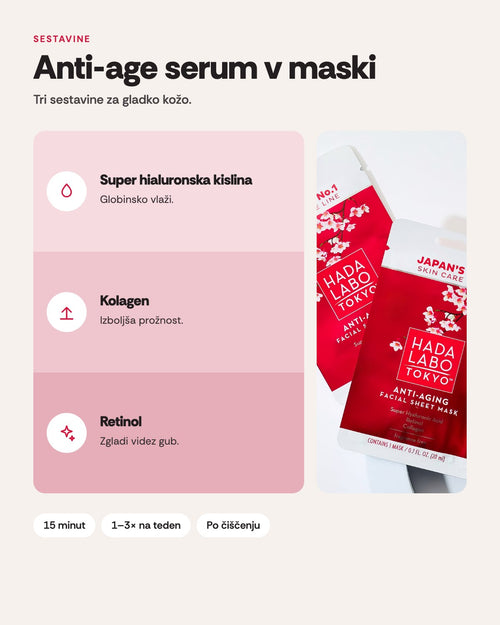 Hada Labo Tokyo za obraz v robčku Anti-Aging, 1 kos