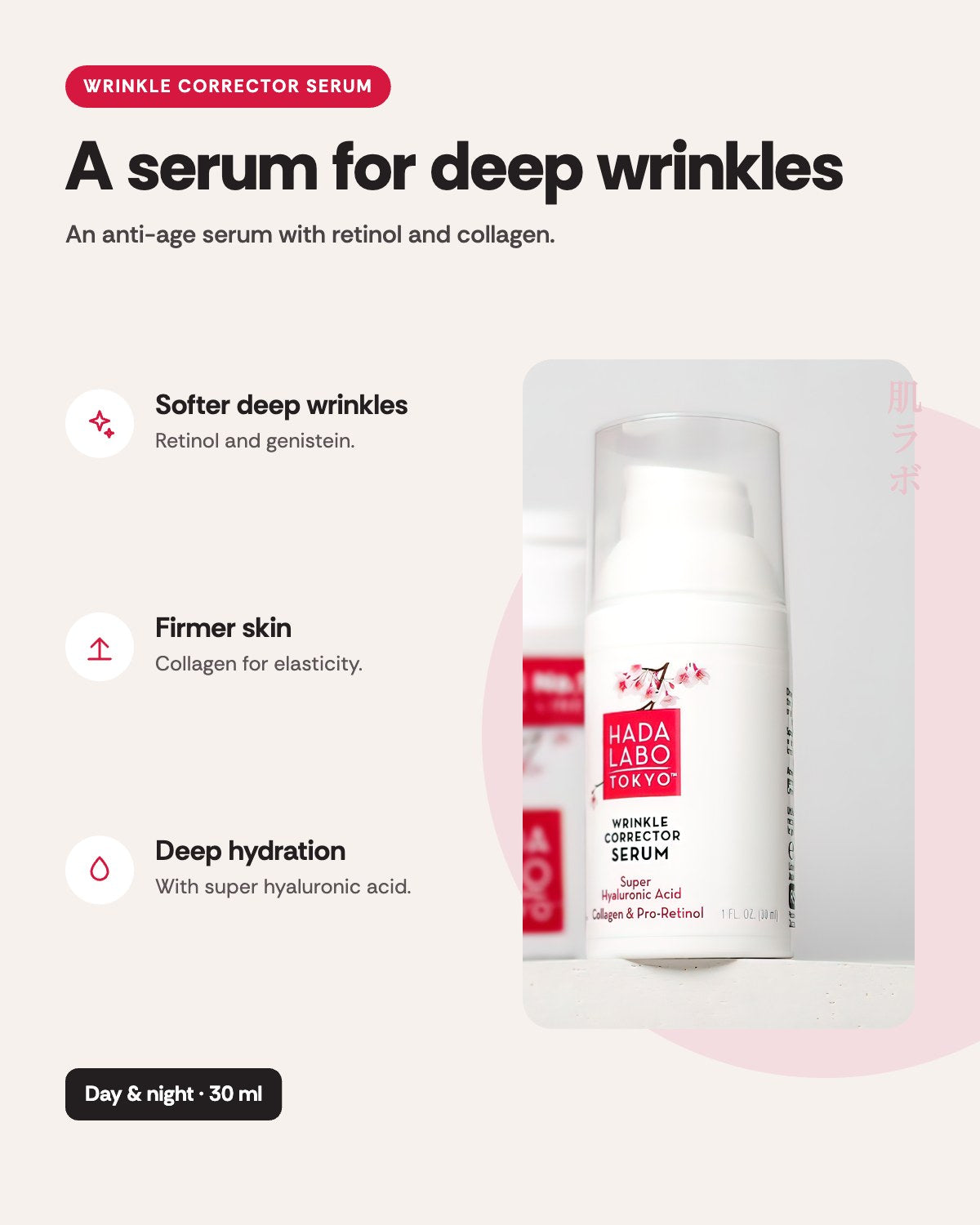 Hada Labo Tokyo Wrinkle Corrector Serum – benefits