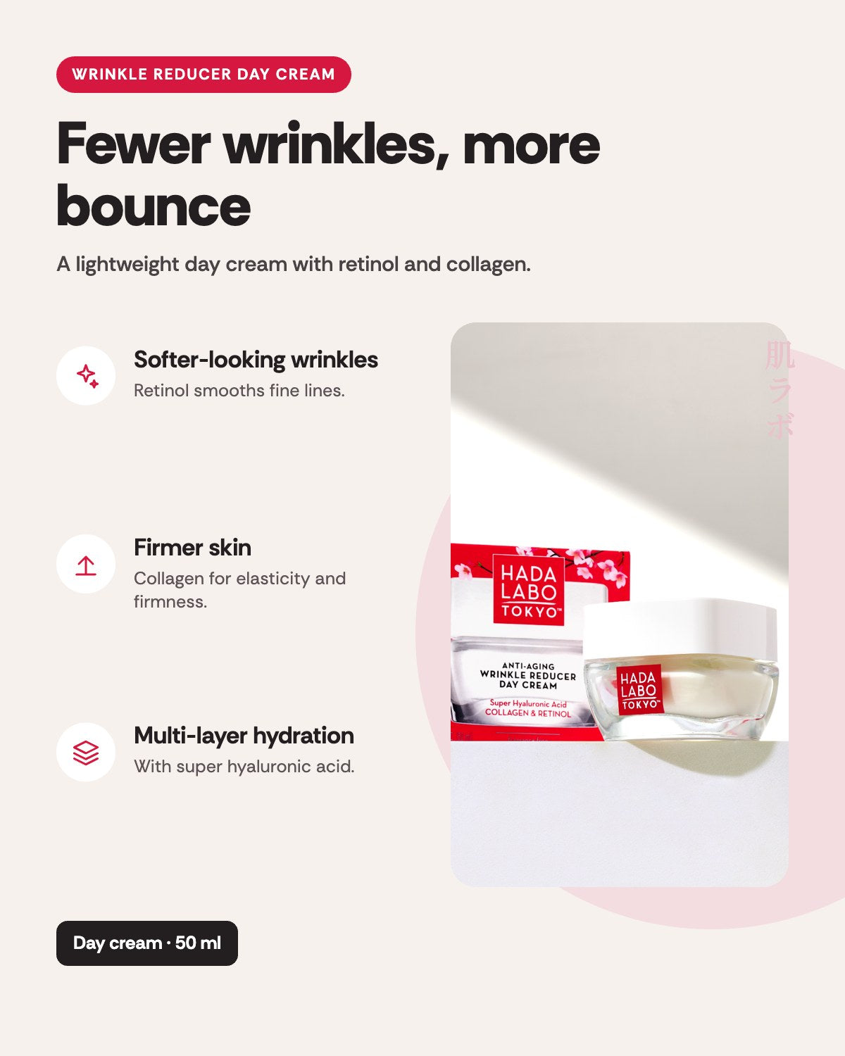 Hada Labo Tokyo Anti-Aging Wrinkle Reducer Day Cream 50ml