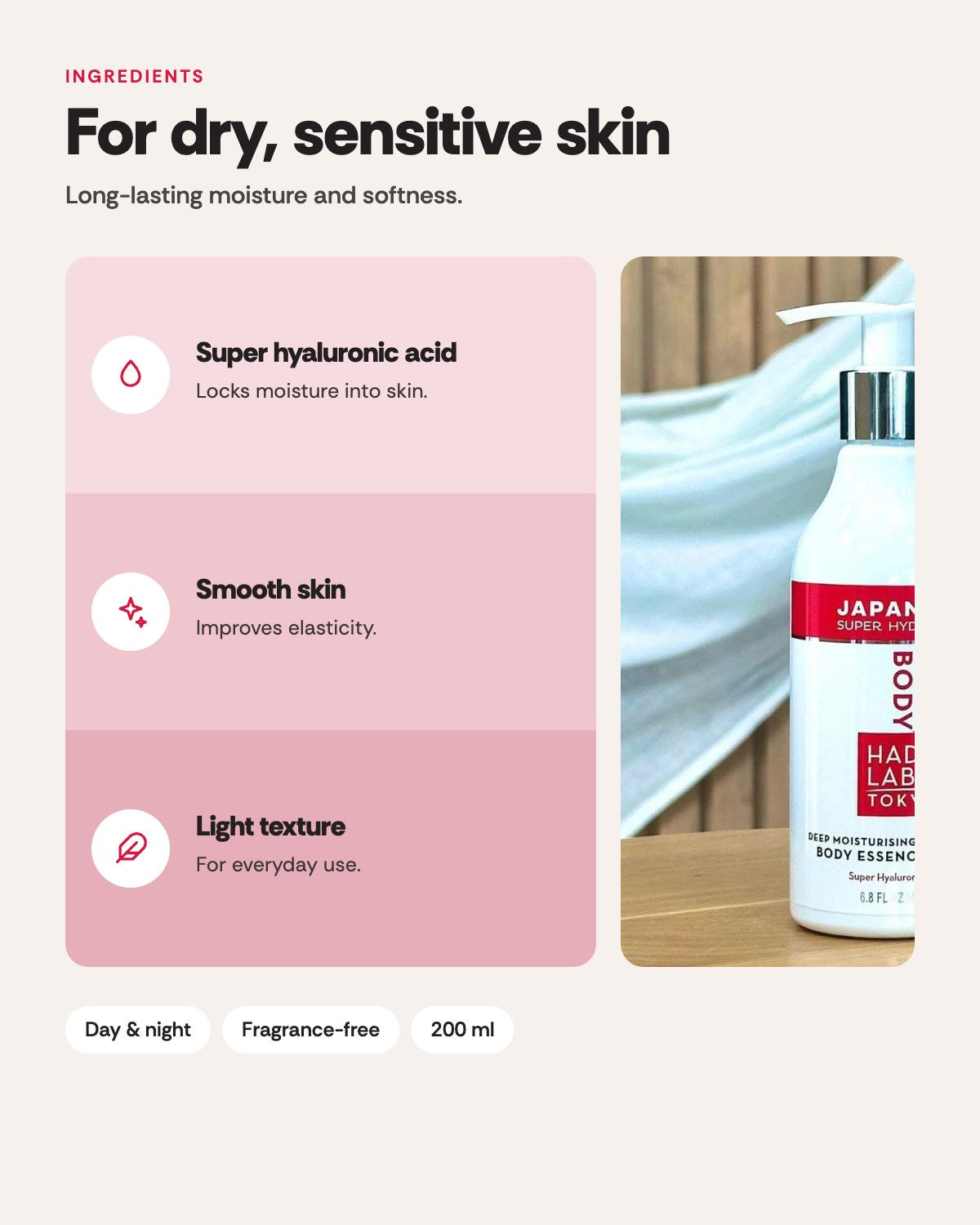 Hada Labo Tokyo Body Essence Milk – ingredients