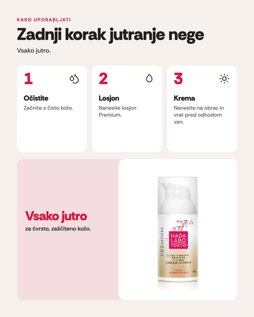 Hada Labo Tokyo Premium dnevna krema za obraz Ultra Firming Booster 7xHA, 50 ml