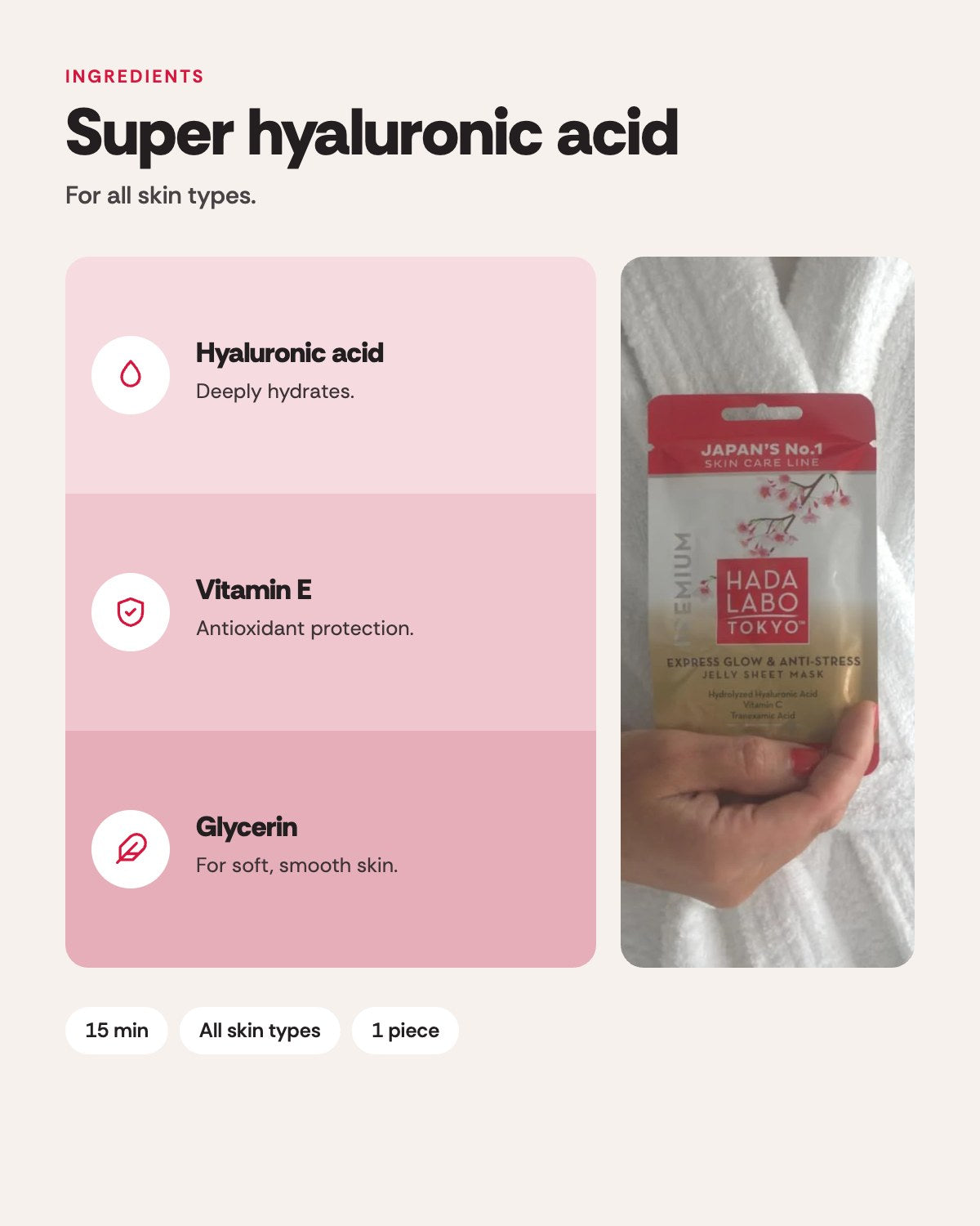 Hada Labo Tokyo Premium Facial Sheet Mask – ingredients