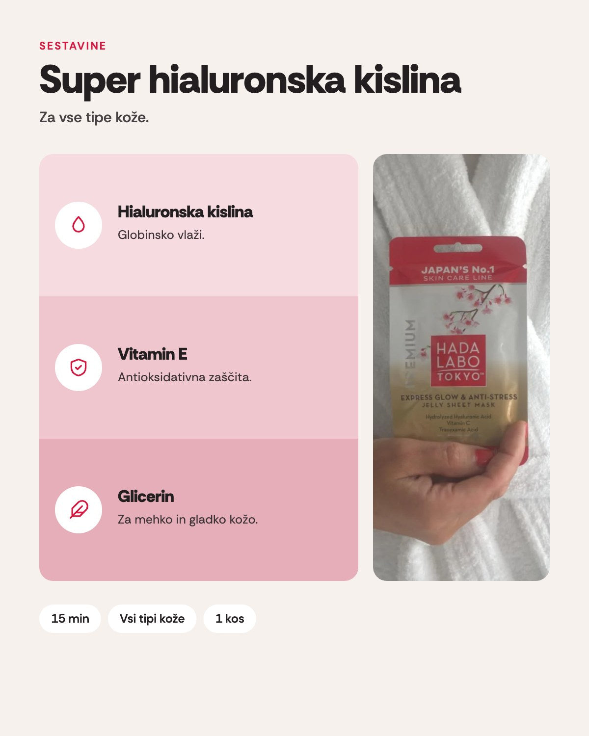 Hada Labo Tokyo Premium Facial Sheet Mask – sestavine
