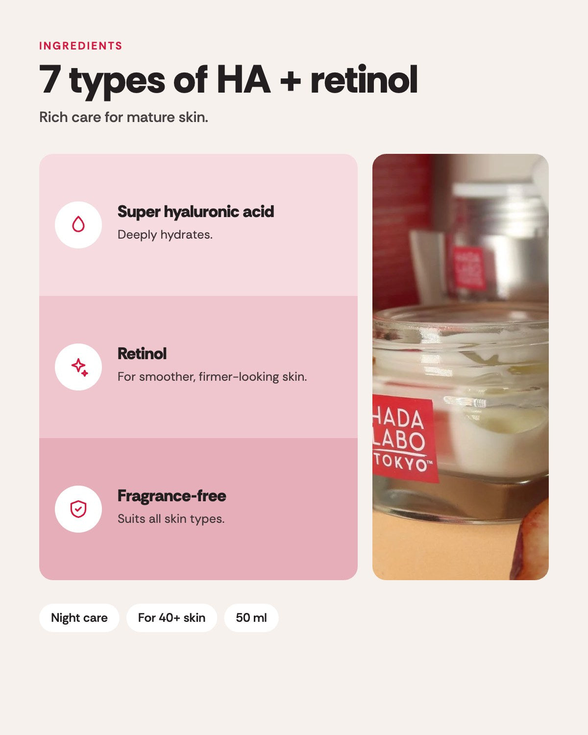 Hada Labo Tokyo Premium Extreme Night Cream – ingredients